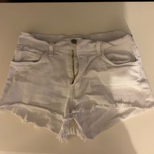 White jean shorts